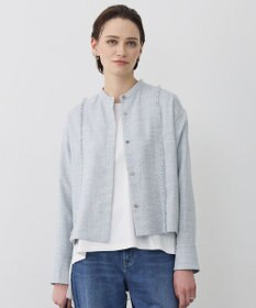 ICB ライトスラブツイード シャツジャケット ライトデニムミックス