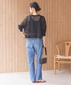 AMERICAN HOLIC ウォッシャブルショート丈シアーカーディガン