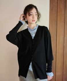 #Newans 【洗える】ファインボタンＶネックカーディガン