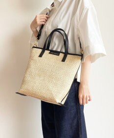 Hekhèr Le Style de Vie 【日本製 / 2WAY】ジュート×牛革 縦型トートバッグ