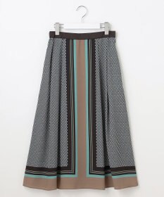 自由区 【洗える】ジオメトリックハートプリント スカート