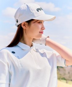 PW CIRCULUS 【WOMEN】ワッフルハーフジップポロ 2026年モデル ゴルフウェア レディース ホワイト系