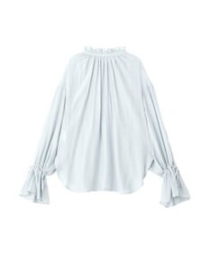YECCA VECCA シャーリングギャザーリボンブラウス