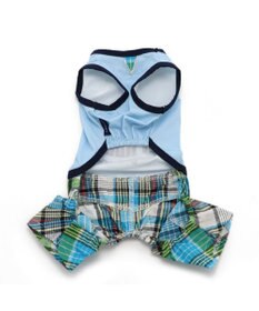 PET PARADISE 犬の服 春夏 ひんやり クール 接触冷感 虫よけ  J.PRESS マリン パンツ つなぎ 【小型犬】クールマックスエコメイド