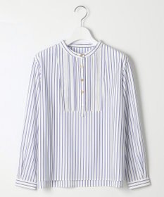 J.PRESS LADIES ストライプジャージー ピンタック カットソー