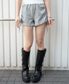 WEGO 【セットアップ対応】サイドドロストスウェットショートパンツ