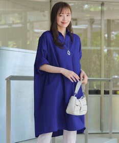 Tiaclasse 【洗える】麻ライクスキッパーシャツチュニック