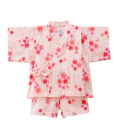 MIKI HOUSE HOT BISCUITS 【ミキハウス】【80-110cm】 お花うさこ甚平スーツ