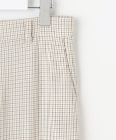 自由区 L TRギャバチェック柄ストレート パンツ