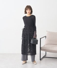 earth music&ecology モールレースラップスカート