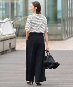 自由区 【XSサイズ～】ブライトリネンオックス ワイドパンツ