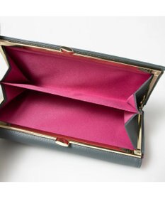 UNBILLION perche カラーコンビレザーかぶせ外がま口長財布