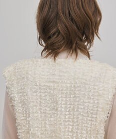 GRACE CONTINENTAL カットジャガードペプラムジレ