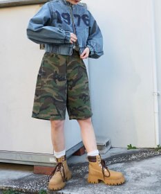 WEGO デニムショートバイカーブルゾン