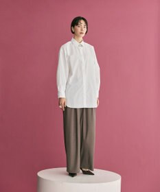 #Newans 【洗濯機可】ロールアップカフスシャツ ホワイト