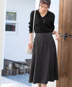 Tiaclasse L 【洗える】大人上品なコーデュロイフレアスカート