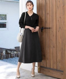 Tiaclasse L 【洗える】大人上品なコーデュロイフレアスカート