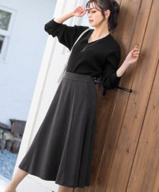 Tiaclasse L 【洗える】大人上品なコーデュロイフレアスカート