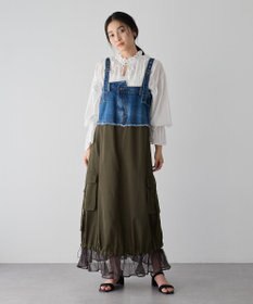 YECCA VECCA シャーリングギャザーリボンブラウス