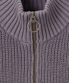 J.PRESS YORK STREET 【WOMEN】コットンニット ハーフジップポンチョ