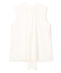 BEIGE， 【洗える】BAC / コットンバックボウタイノースリーブブラウス