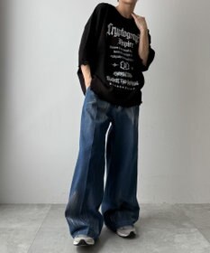 WEGO メタリックプリントデニムパンツ