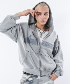 WEGO 【ユニセックス着用ITEM】ブリーチハトメZIPパーカー