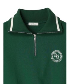 earth music&ecology ハーフＺＩＰサークルロゴ刺繍裏毛プルオーバー