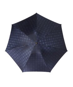 MOONBAT LANVIN en Bleu 折りたたみ傘 ジャカード×パイピング 簡単開閉 大きめ55cm