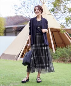 Tiaclasse 【小倉優子さん着用】チュールレースチェックスカート