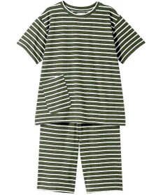 une nana cool 綿混ブークレーボーダー 半袖パジャマ