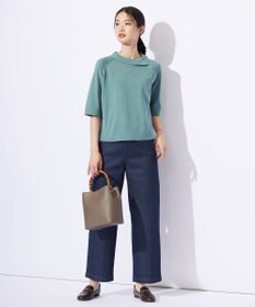 J.PRESS LADIES S 【洗える】ハイパワーデニムツイル ワイド パンツ