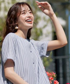 Tiaclasse 【洗える】サイドタックスキッパーシャツワンピース