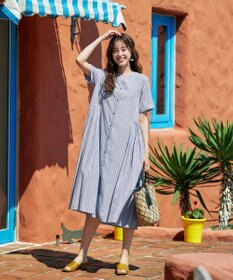 Tiaclasse 【洗える】サイドタックスキッパーシャツワンピース