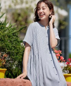 Tiaclasse 【洗える】サイドタックスキッパーシャツワンピース