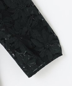 自由区 【洗える】フラワーコードレース ペプラムブラウス