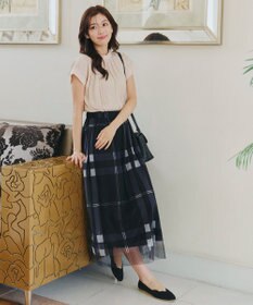 Tiaclasse 【小倉優子さん着用】チュールレースチェックスカート