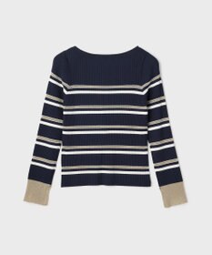 GRACE CONTINENTAL ラメボーダーニットトップ