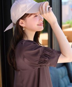 Tiaclasse 【選べる着丈・新色追加】ギャザーランタンスリーブワンピース