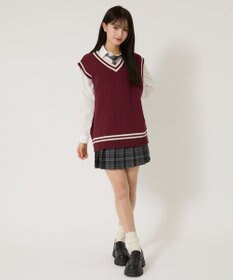 WEGO 【SCHOOLITEM】ラインスクールニットベスト