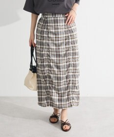 Green Parks チェック柄シャーリングＩラインスカート