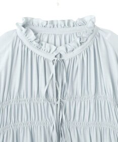 YECCA VECCA シャーリングギャザーリボンブラウス