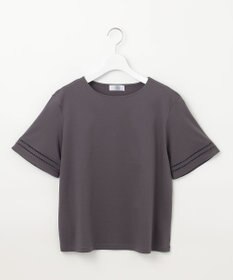 J.PRESS LADIES L 【接触冷感】コットンスムース 刺繍スリーブ カットソー