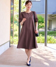 Tiaclasse 【選べる着丈・新色追加】ギャザーランタンスリーブワンピース