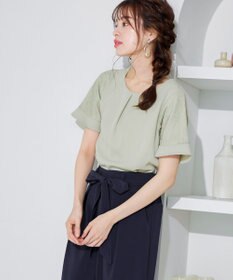 Tiaclasse 【新色追加・洗える】体型カバーも叶うレーススリーブブラウス