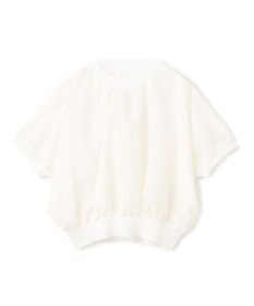 BEIGE， 【洗える・Oggi 7月号掲載】LUPINUS / リネン混半袖プルオーバーギャザーニット