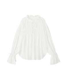 YECCA VECCA シャーリングギャザーリボンブラウス