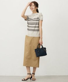 J.PRESS LADIES 【WEB限定カラーあり・洗える・抗菌防臭】COTTON POLYESTER ボーダー 襟付き ニット