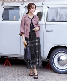 Tiaclasse 【小倉優子さん着用】チュールレースチェックスカート