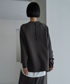 UNFILO L 【野呂佳代さん着用】BEAUTY FORM JERSEY バックZIPプルオーバー